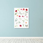  Little Petite Shabby Chic Rozen Flowers Canvas Afdruk (Insitu (Houten vloer))