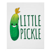 Little Pickle Cute Green Pickle die zonnebril draa Perfect Poster (Voorkant)