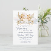 Little Piece of Heaven Angel Twin Baby shower Kaart (Staand voorkant)