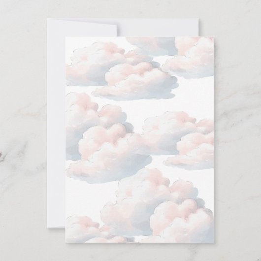 Little Piece of Heaven Angel Twin Baby shower Kaart (Achterkant)