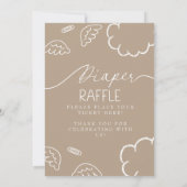 Little Piece of Heaven Beige Diaper Raffle Table Kaart (Achterkant)