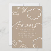 Little Piece of Heaven beige Favors Table Sign Kaart (Voorkant)
