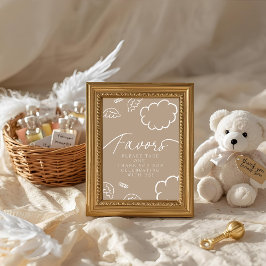 Little Piece of Heaven beige Favors Table Sign   Kaart