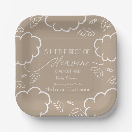 Little Piece of Heaven Beige  Papieren Bordje (Voorkant)