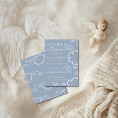 Little Piece of Heaven blue baby shower Kaart