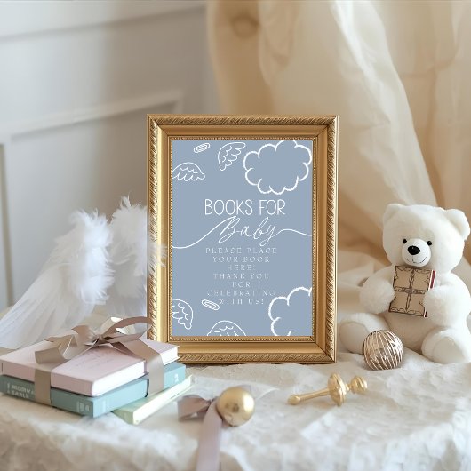 Little Piece of Heaven blue Books for Baby Sign Kaart
