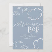 Little Piece of Heaven Blue Momosa Bar Sign Kaart (Achterkant)