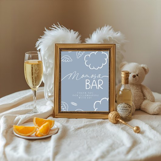 Little Piece of Heaven Blue Momosa Bar Sign Kaart