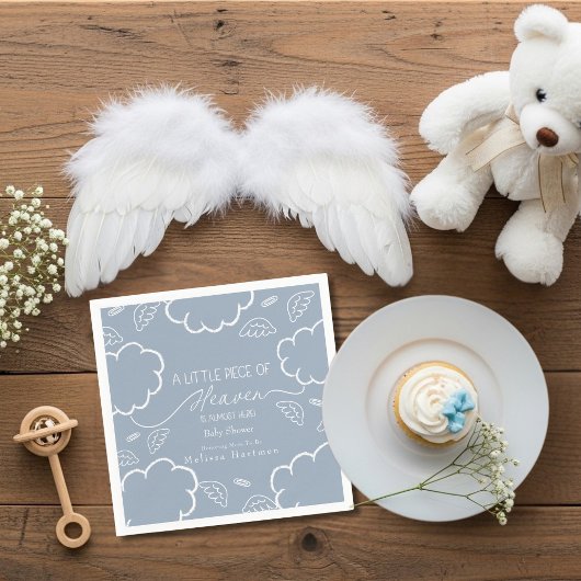 Little Piece of Heaven Blue Thank You Napkins Servet