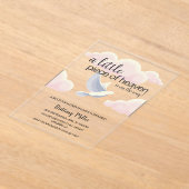 Little Piece of Heaven Clouds Dove Baby shower Acryl Uitnodigingen (Laagn)