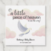 Little Piece of Heaven Clouds Dove Baby shower Bedankjes Labels (Voorkant)