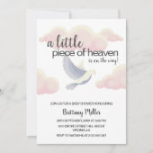 Little Piece of Heaven Clouds Dove Baby shower Kaart (Voorkant)