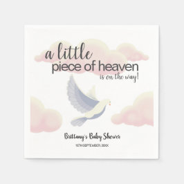 Little Piece of Heaven Clouds Dove Baby shower Servet