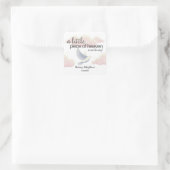 Little Piece of Heaven Clouds Dove Baby shower Vierkante Sticker (Tas)