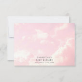 Little Piece of Heaven Clouds Roze Baby shower Bedankkaart (Achterkant)