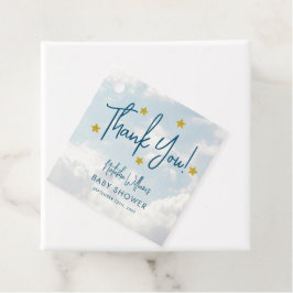 Little Piece of Heaven Clouds Stars Baby shower Bedankjes Labels