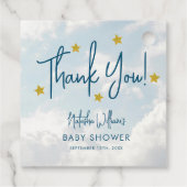 Little Piece of Heaven Clouds Stars Baby shower Bedankjes Labels (Achterkant)
