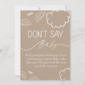 Little Piece of Heaven Don't Say Baby Game Beige Kaart (Achterkant)