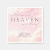 Little Piece of Heaven Eenvoudig Roze Baby shower Servet (Voorkant)