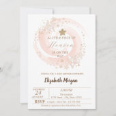 Little Piece of Heaven Glitter Stars Baby shower Kaart (Voorkant)