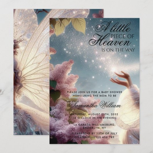 Little Piece of Heaven Magisch Sprookje Baby showe Kaart (Voorkant / Achterkant)