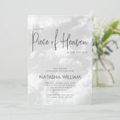 Little Piece of Heaven Modern Clouds Baby shower Kaart (Staand voorkant)