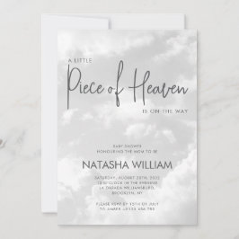 Little Piece of Heaven Modern Clouds Baby shower Kaart