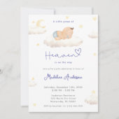Little Piece of Heaven Moon Cloud Baby Boy Shower Kaart (Voorkant)