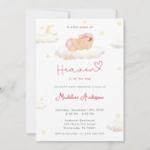 Little Piece of Heaven Moon Cloud Baby Girl Shower Kaart (Voorkant)