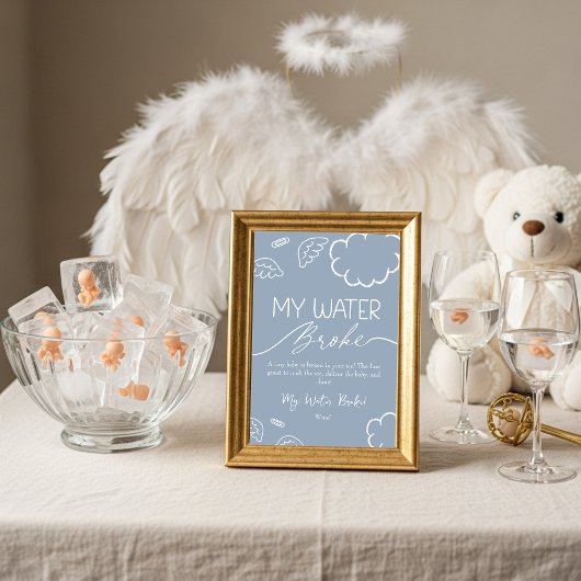 Little Piece of Heaven My Water Broke Game Blue Kaart