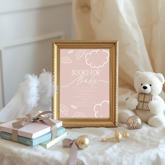 Little Piece of Heaven pink Books for Baby Sign Kaart