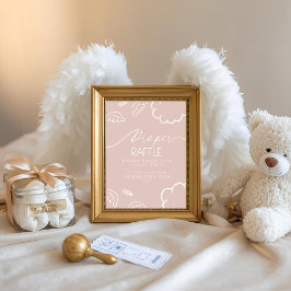Little Piece of Heaven Pink Diaper Raffle Table Kaart