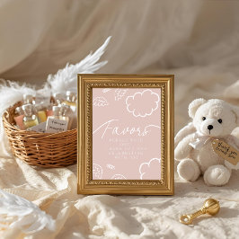 Little Piece of Heaven pink Favors Table Sign card Kaart