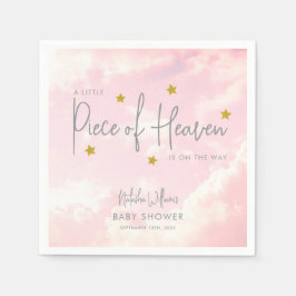 Little Piece of Heaven Pink Sky Baby shower Servet