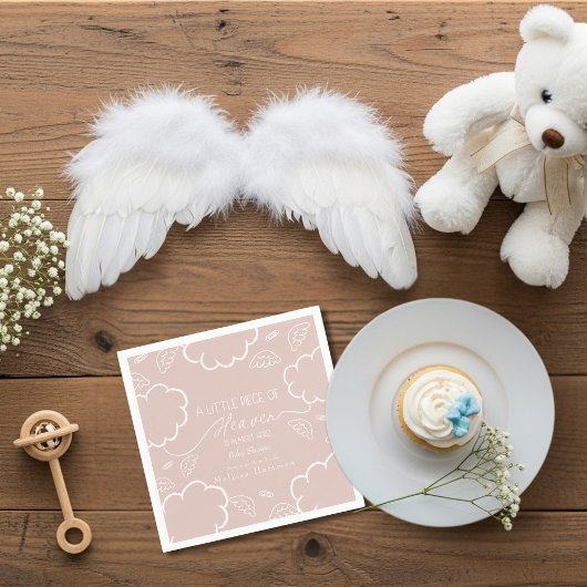 Little Piece of Heaven Pink Thank You Napkins Servet