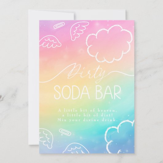 Little Piece of Heaven Rainbow Dirty Soda Bar Sign Kaart (Achterkant)