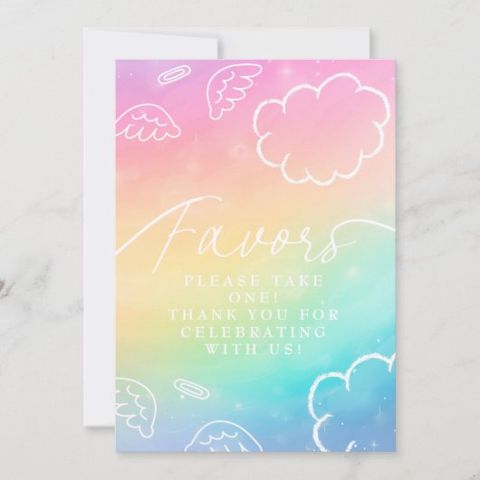 Little Piece of Heaven Rainbow Favors Table Sign   Kaart (Voorkant)