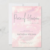 Little Piece of Heaven Roze Wolken Uitnodiging (Voorkant)