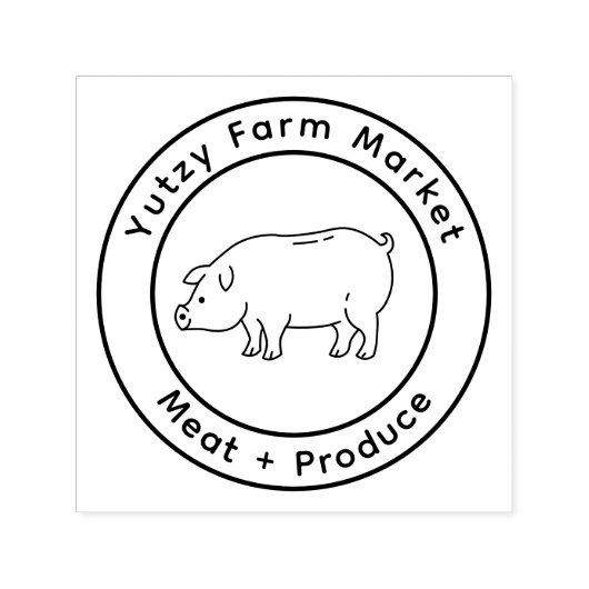 Little Pig Farm Market  Zelfinktende Stempel (Design)