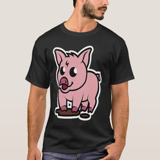 Little Pig  Pet  Piggy T-shirt (Voorkant)
