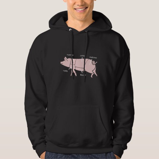 Little Piggie Funny Pig Butcher Chart Hoodie (Voorkant)