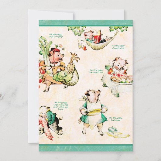 Little Piggies Invitation Kaart (Voorkant)