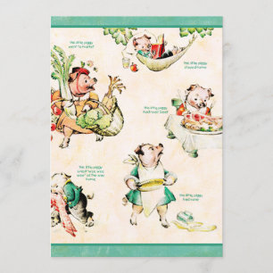 Little Piggies Invitation Kaart