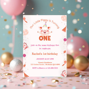 Little Piggy 1st Birthday   Boerderij Barnyard The Kaart