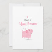 Little Piggy Baby Meisje Douche Kaart (Achterkant)