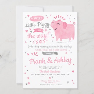 Little Piggy Baby Meisje Douche Kaart