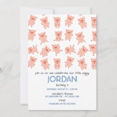 Little Piggy Birthday Party Invitation Kaart (Voorkant)