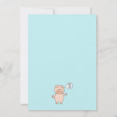 Little Piggy Birthday Party Invitation Kaart (Achterkant)