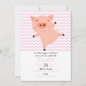 Little Piggy Birthday Party Invitation Kaart (Voorkant)