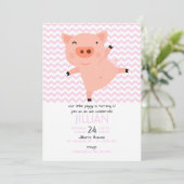 Little Piggy Birthday Party Invitation Kaart (Staand voorkant)